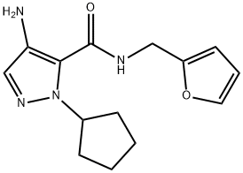 4-amino-1-cyclopentyl-N-(2-furylmethyl)-1H-pyrazole-5-carboxamide Structure