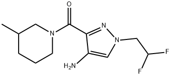 1-(2,2-difluoroethyl)-3-[(3-methylpiperidin-1-yl)carbonyl]-1H-pyrazol-4-amine Structure