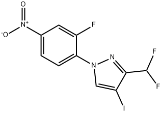 3-(difluoromethyl)-1-(2-fluoro-4-nitrophenyl)-4-iodo-1H-pyrazole Structure