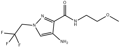 4-amino-N-(2-methoxyethyl)-1-(2,2,2-trifluoroethyl)-1H-pyrazole-3-carboxamide Structure