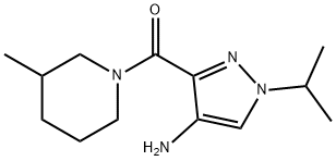 1-isopropyl-3-[(3-methylpiperidin-1-yl)carbonyl]-1H-pyrazol-4-amine 구조식 이미지