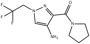 3-(pyrrolidin-1-ylcarbonyl)-1-(2,2,2-trifluoroethyl)-1H-pyrazol-4-amine Structure