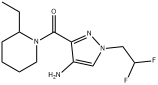 1-(2,2-difluoroethyl)-3-[(2-ethylpiperidin-1-yl)carbonyl]-1H-pyrazol-4-amine Structure