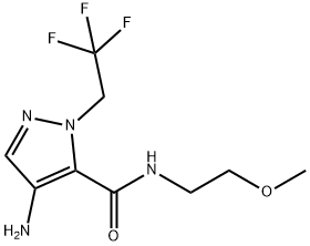 4-amino-N-(2-methoxyethyl)-1-(2,2,2-trifluoroethyl)-1H-pyrazole-5-carboxamide Structure