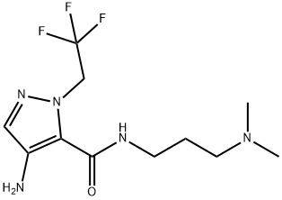 4-amino-N-[3-(dimethylamino)propyl]-1-(2,2,2-trifluoroethyl)-1H-pyrazole-5-carboxamide 구조식 이미지