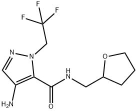 4-amino-N-(tetrahydrofuran-2-ylmethyl)-1-(2,2,2-trifluoroethyl)-1H-pyrazole-5-carboxamide Structure