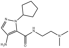 4-amino-1-cyclopentyl-N-[2-(dimethylamino)ethyl]-1H-pyrazole-5-carboxamide 구조식 이미지