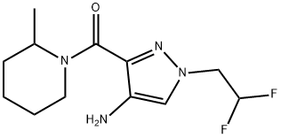 1-(2,2-difluoroethyl)-3-[(2-methylpiperidin-1-yl)carbonyl]-1H-pyrazol-4-amine Structure