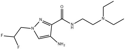 4-amino-N-[2-(diethylamino)ethyl]-1-(2,2-difluoroethyl)-1H-pyrazole-3-carboxamide Structure