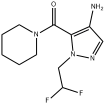 1-(2,2-difluoroethyl)-5-(piperidin-1-ylcarbonyl)-1H-pyrazol-4-amine Structure