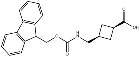 Cyclobutanecarboxylic acid, 3-[[[(9H-fluoren-9-ylmethoxy)carbonyl]amino]methyl]-, cis- 구조식 이미지