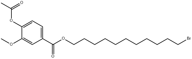 Benzoic acid, 4-(acetyloxy)-3-methoxy-, 11-bromoundecyl ester 구조식 이미지