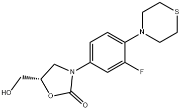 2-Oxazolidinone, 3-[3-fluoro-4-(4-thiomorpholinyl)phenyl]-5-(hydroxymethyl)-, (5S)- Structure