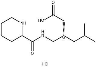 (3S)-5-methyl-3-[(piperidin-2-ylformamido)methyl]hexanoic acid hydrochloride Structure