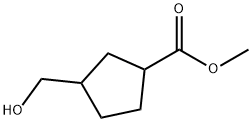 Cyclopentanecarboxylic acid, 3-(hydroxymethyl)-, methyl ester Structure