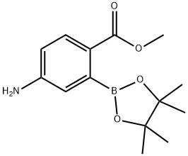 Benzoic acid, 4-amino-2-(4,4,5,5-tetramethyl-1,3,2-dioxaborolan-2-yl)-, methyl ester Structure