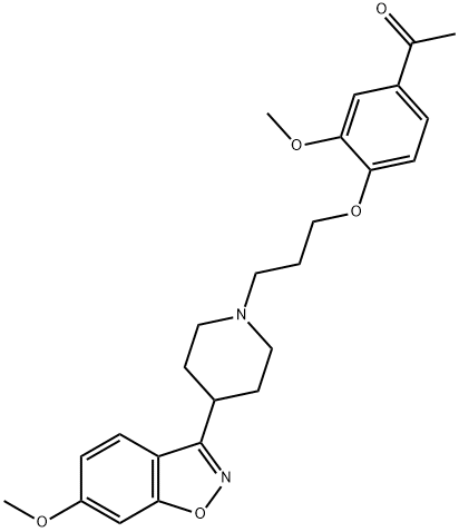 1-(3-methoxy-4-(3-(4-(6-methoxybenzo[d]isoxazol-3-yl)piperidin-1-yl)propoxy)phenyl)ethanone Structure