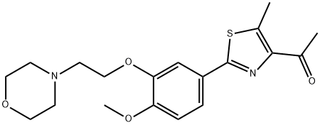 Ethanone, 1-[2-[4-methoxy-3-[2-(4-morpholinyl)ethoxy]phenyl]-5-methyl-4-thiazolyl]- Structure