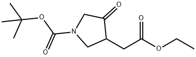 3-Pyrrolidineacetic acid, 1-[(1,1-dimethylethoxy)carbonyl]-4-oxo-, ethyl ester Structure