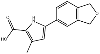 1H-Pyrrole-2-carboxylic acid, 5-(1,3-dihydro-5-isobenzofuranyl)-3-methyl- 구조식 이미지