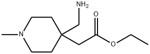 Ethyl 2-(4-(aminomethyl)-1-methylpiperidin-4-yl)acetate 구조식 이미지