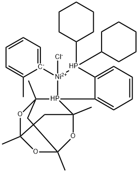 Nickel, chloro[8-[2-(dicyclohexylphosphino-κP)phenyl]-1,3,5,7-tetramethyl-2,4,6-trioxa-8-phosphatricyclo[3.3.1.13,7]decane-κP8](2-methylphenyl)-, (SP-4-3)- Structure