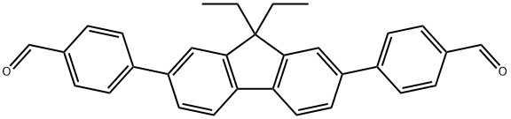 4,4'-(9,9-diethyl-9H-fluorene-2,7-diyl)dibenzaldehyde Structure