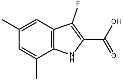 3-fluoro-5,7-dimethyl-1H-indole-2-carboxylic acid 구조식 이미지