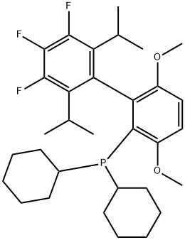 Phosphine, dicyclohexyl[3',4',5'-trifluoro-3,6-dimethoxy-2',6'-bis(1-methylethyl)[1,1'-biphenyl]-2-yl]- Structure