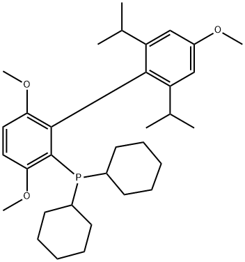 Phosphine, dicyclohexyl[3,4',6-trimethoxy-2',6'-bis(1-methylethyl)[1,1'-biphenyl]-2-yl]- Structure