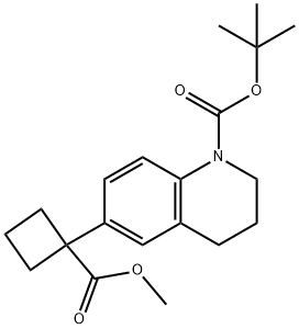 tert-Butyl 6-(1-(methoxycarbonyl)cyclobutyl)-3,4-dihydroquinoline-1(2H)-carboxylate Structure