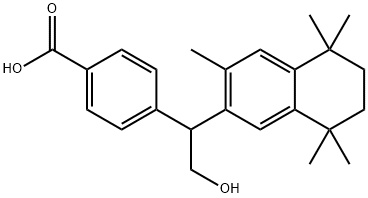 Benzoic acid, 4-[2-hydroxy-1-(5,6,7,8-tetrahydro-3,5,5,8,8-pentamethyl-2-naphthalenyl)ethyl]- Structure