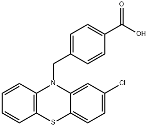 Benzoic acid, 4-[(2-chloro-10H-phenothiazin-10-yl)methyl]- Structure