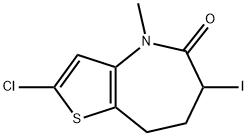 2-Chloro-6-iodo-4-methyl-4,6,7,8-tetrahydro-5H-thieno[3,2-b]azepin-5-one 구조식 이미지