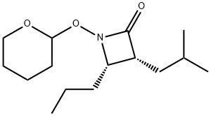 2-Azetidinone, 3-(2-methylpropyl)-4-propyl-1-[(tetrahydro-2H-pyran-2-yl)oxy]-, (3R,4S)- Structure