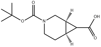 rac-(1R,6S)-3-[(tert-butoxy)carbonyl]-3-azabicyclo[4.1.0]heptane-7-carboxylic acid Structure