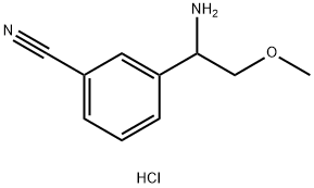 3-(1-amino-2-methoxyethyl)benzonitrile hydrochloride Structure