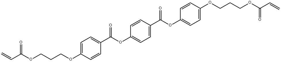 Benzoic acid, 4-[3-[(1-oxo-2-propen-1-yl)oxy]propoxy]-, 4-[[4-[3-[(1-oxo-2-propen-1-yl)oxy]propoxy]phenoxy]carbonyl]phenyl ester Structure