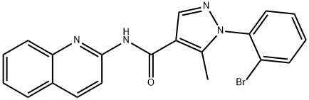 1H-Pyrazole-4-carboxamide, 1-(2-bromophenyl)-5-methyl-N-2-quinolinyl- Structure