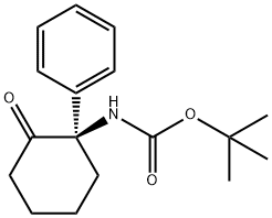 Carbamic acid, N-[(1R)-2-oxo-1-phenylcyclohexyl]-, 1,1-dimethylethyl ester 구조식 이미지