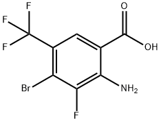 Benzoic acid, 2-amino-4-bromo-3-fluoro-5-(trifluoromethyl)- 구조식 이미지