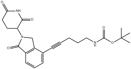 tert-Butyl (5-(2-(2,6-dioxopiperidin-3-yl)-1-oxoisoindolin-4-yl)pent-4-yn-1-yl)carbamate 구조식 이미지
