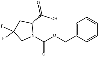 (R)-1-((benzyloxy)carbonyl)-4,4-difluoropyrrolidine-2-carboxylic acid Structure