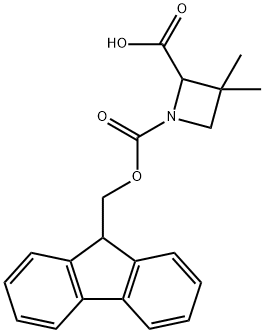 Fmoc-3,3-dimethylazetidine-2-carboxylic acid Structure