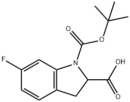 1-[(tert-butoxy)carbonyl]-6-fluoro-2,3-dihydro-1H-indole-2-carboxylic acid Structure