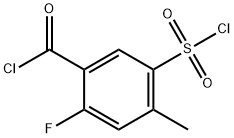 Benzoyl chloride, 5-(chlorosulfonyl)-2-fluoro-4-methyl- Structure