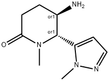 rac-(5R,6R)-5-amino-1-methyl-6-(1-methyl-1H-pyrazol-5-yl)piperidin-2-one Structure