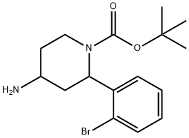 1-Piperidinecarboxylic acid, 4-amino-2-(2-bromophenyl)-, 1,1-dimethylethyl ester Structure