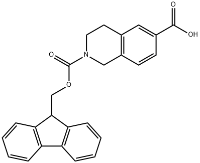 2-(((9H-Fluoren-9-yl)methoxy)carbonyl)-1,2,3,4-tetrahydroisoquinoline-6-carboxylic acid 구조식 이미지