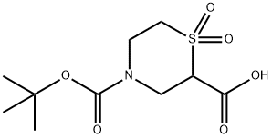 2,4-Thiomorpholinedicarboxylic acid, 4-(1,1-dimethylethyl) ester, 1,1-dioxide Structure